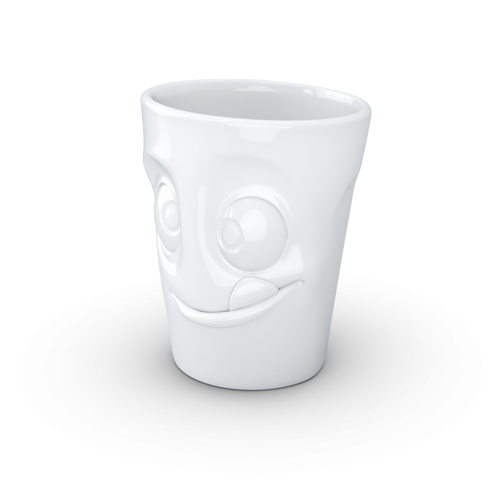 FiftyEight Henkelbecher Mug Lecker weiss